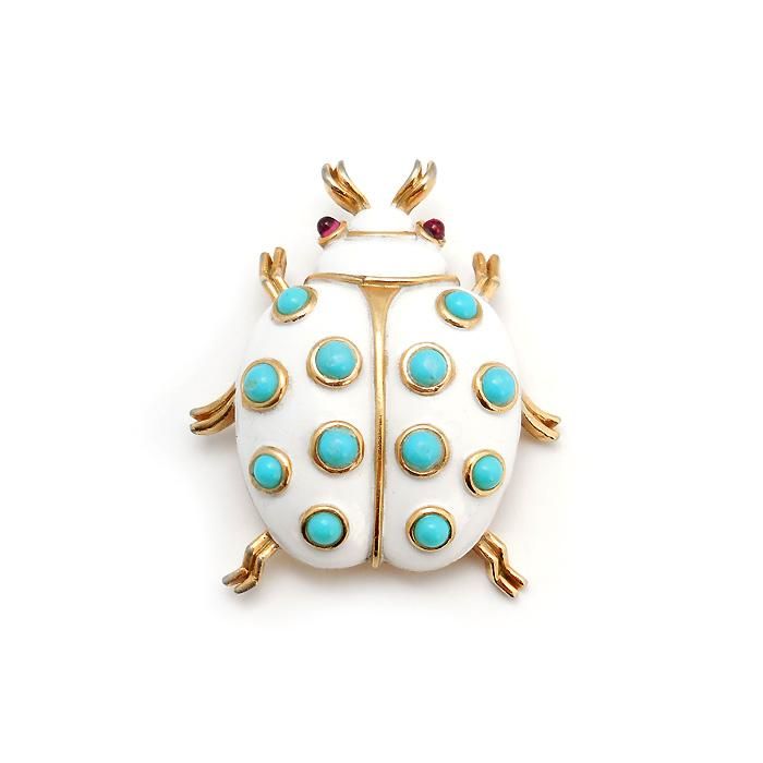 レア TRIFARI ヴィンテージ ターコイズ カボション ブローチ レア