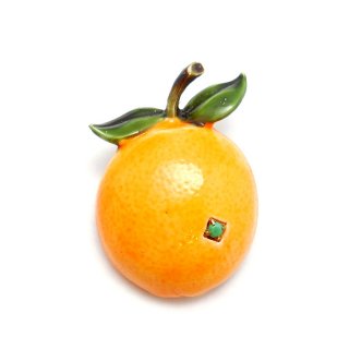 【レア】HAR（ハー）☆エナメル・オレンジのヴィンテージ・ブローチ