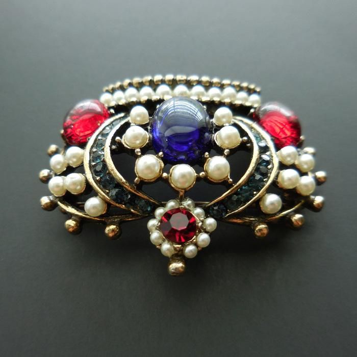 ヴィンテージ 天使と王冠 ブローチ WEISS（ワイス）☆キングクラウン シックな王冠のヴィンテージ