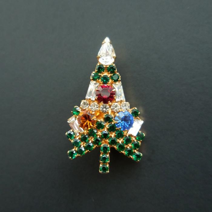 ICE クリスマスツリーブローチ ビンテージ Eisenberg クリスマスピン