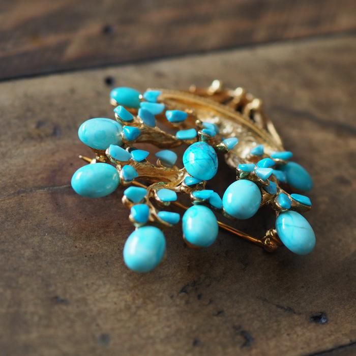 SWOBODA（スワボダ）☆ターコイズ 天然石フラワーポット ／バスケット