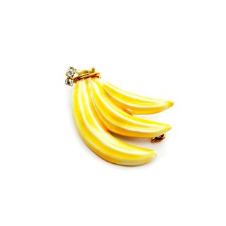 HAR（ハー）☆バナナのヴィンテージ・ブローチ【エナメル x ラインストーン】