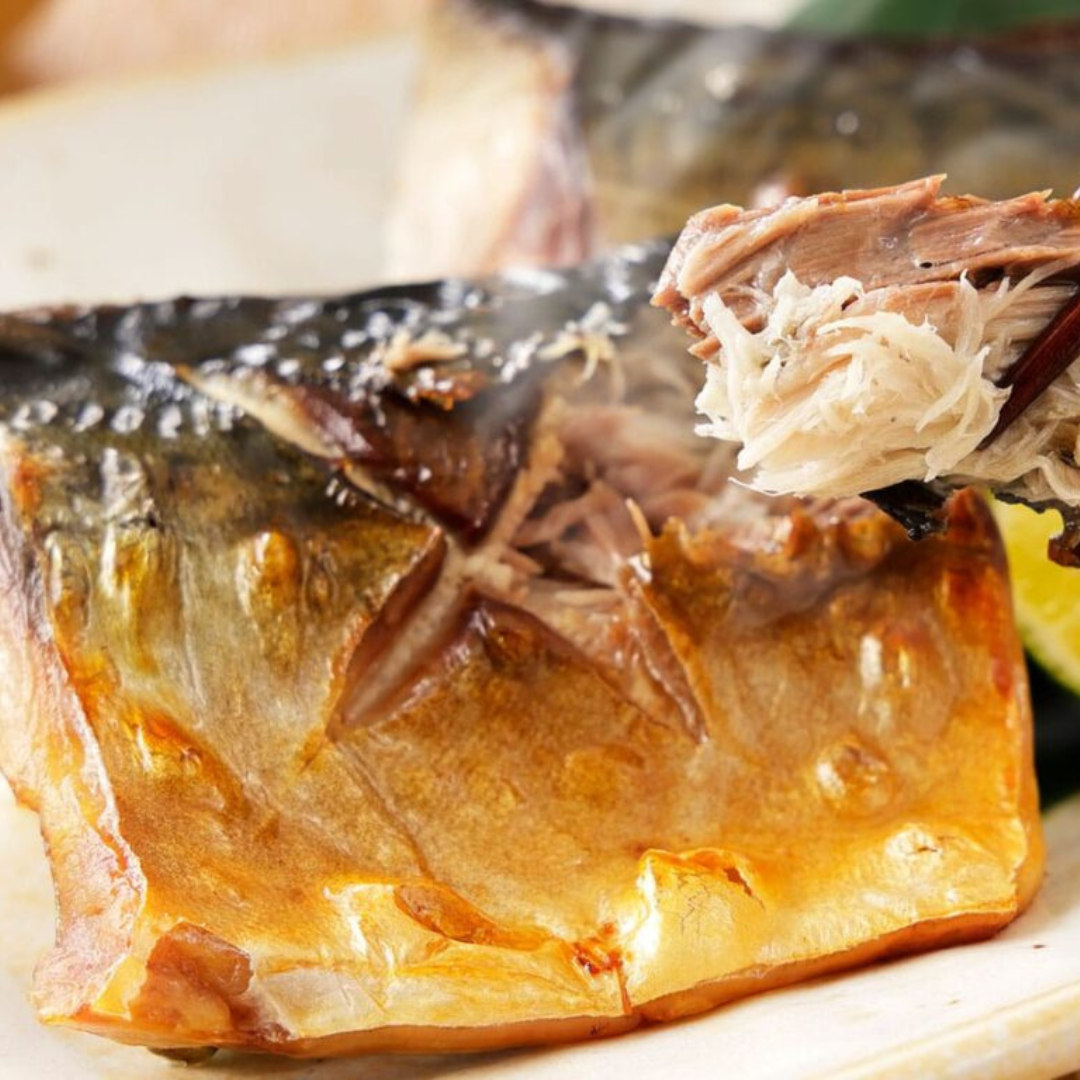 オレンジワインと鯖の塩焼き