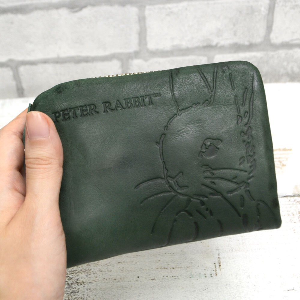 ピーターラビット 【在庫限り】二つ折り財布　ラウンドファスナー（PETER RABBIT Fuwari）グリーン　85110　PR