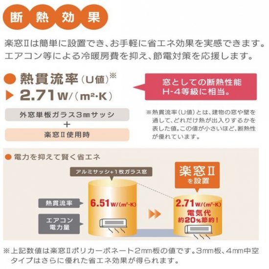 楽窓Ⅱ（ﾎﾟﾘｶ4mm中空）4枚建 W2010-2200/H951-1150 - 内窓とアミドの専門店