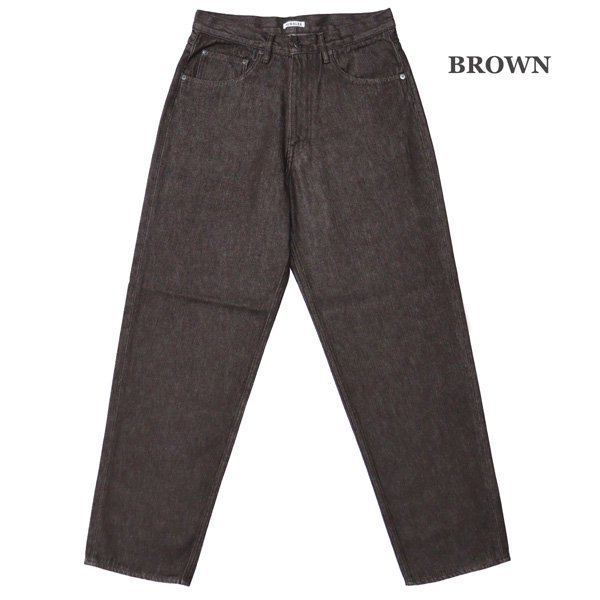 Auralee Hard Twist Denim 5P Pants Brown | forum.iktva.sa