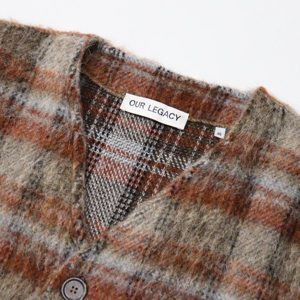 OUR LEGACYアワー レガシー"CARDIGAN   AMENT CHECK MOHAIR