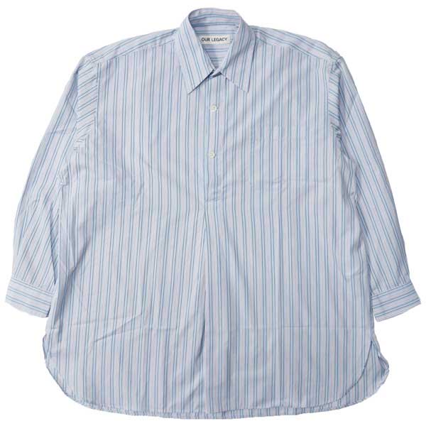【SALE】OUR LEGACY（アワー レガシー）POPOVER SHIRT - Sonic Blue Stripe