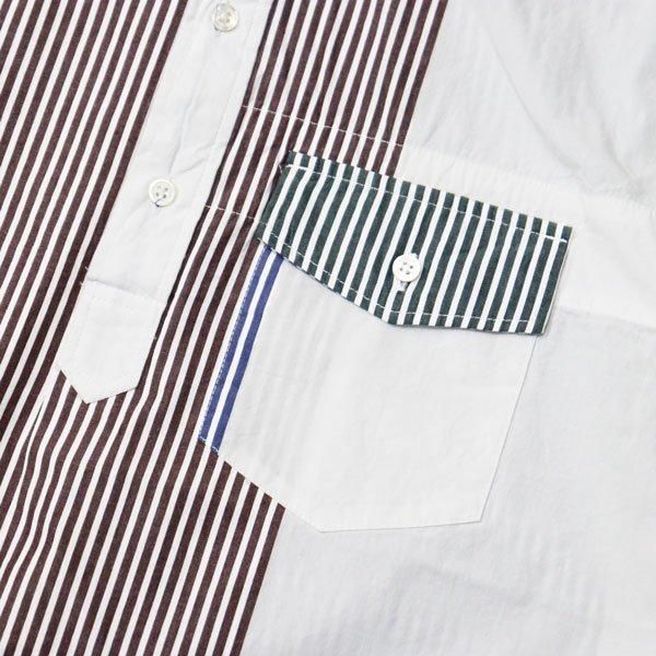 トップス Engineered Garments Popover BD Stripe S Engineered Garments Popover BD Shirt Jade/Khaki Floral
