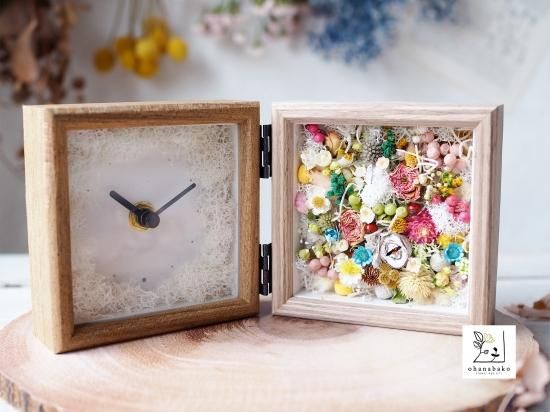 父の日プレゼント☆名前入れ☆ブリザードフラワー☆フォトフレーム＆時計 父の日プレゼント☆名前入れ☆ブリザードフラワー☆フォトフレーム＆時計