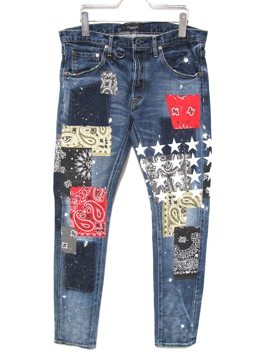 完売 希少 AMIRI BANDANA THRASH JEAN バンダナ デニム13cm - デニム