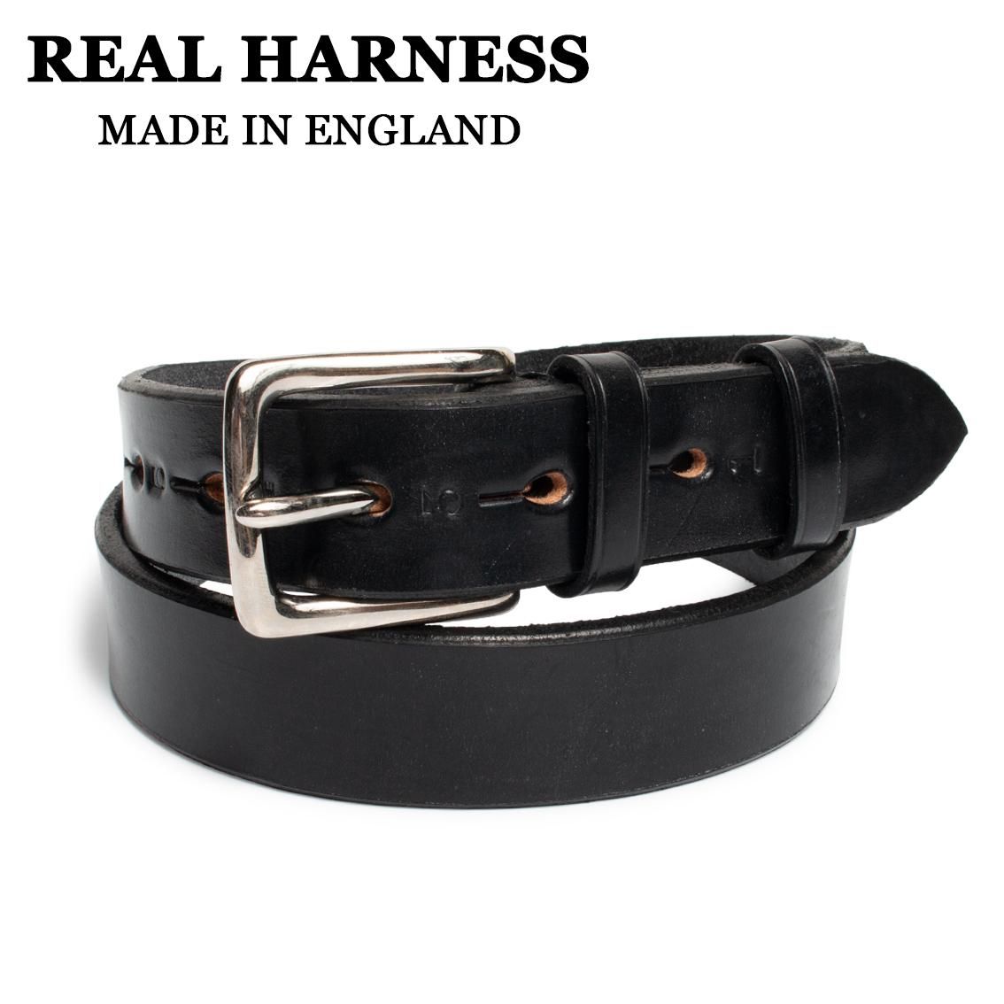 REAL HARNESS リアルハーネス スティラップレザーベルト 28mm幅 イギリス製 ブラック - HARTLEY