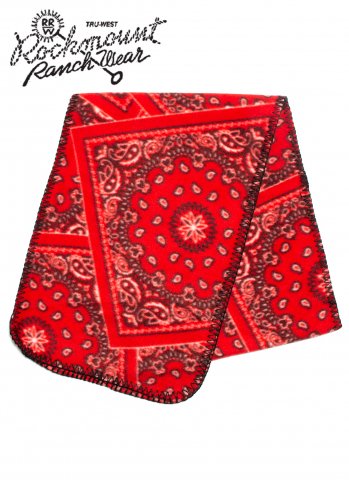 Rockmount Ranch Wear Bandana Print Fleece Scarf ロックマウント フリースマフラー バンダナ柄 アメリカ製 1055-RED