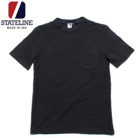 STATELINE 7.25oz RUGBY ステートライン Tシャツ ポケット付き アメリカ製 ブラック