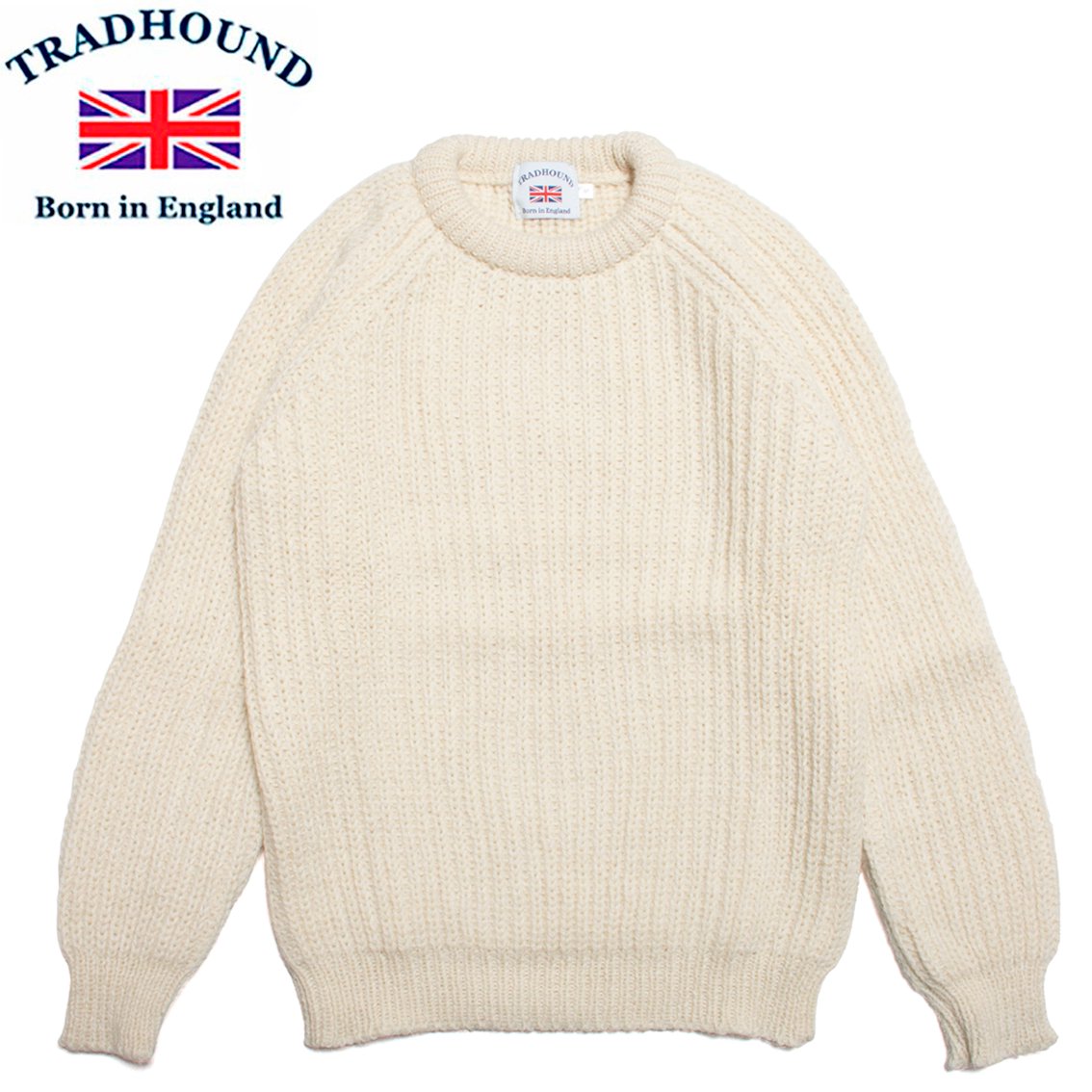 トラッドハウンド 英国製 ウール ニット セーター オフホワイト IBO40