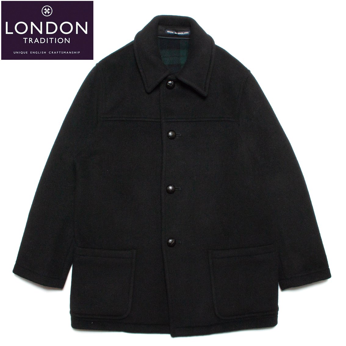 LONDON TRADITION ロンドントラディション] JACKSON Half Length Coat メンズ ハーフコート ブラック  HARTLEY