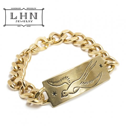[LHN Jewelry / エルエイチエヌジュエリー] <br>× KMFG Swallow ID Bracelet ブレスレット アメリカ製 ブラス