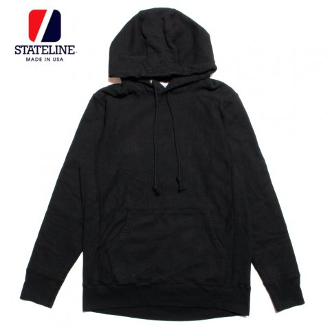 <img class='new_mark_img1' src='https://img.shop-pro.jp/img/new/icons20.gif' style='border:none;display:inline;margin:0px;padding:0px;width:auto;' />STATELINE 12oz ATHLETIC FIT PULLOVER HOODIE ステートライン アスレチックフィット プルオーバー アメリカ製 ブラック
