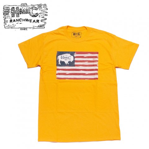 [H BAR C / エイチバーシー] <br>American Buffalo Tシャツ アメリカンバッファロー ゴールド