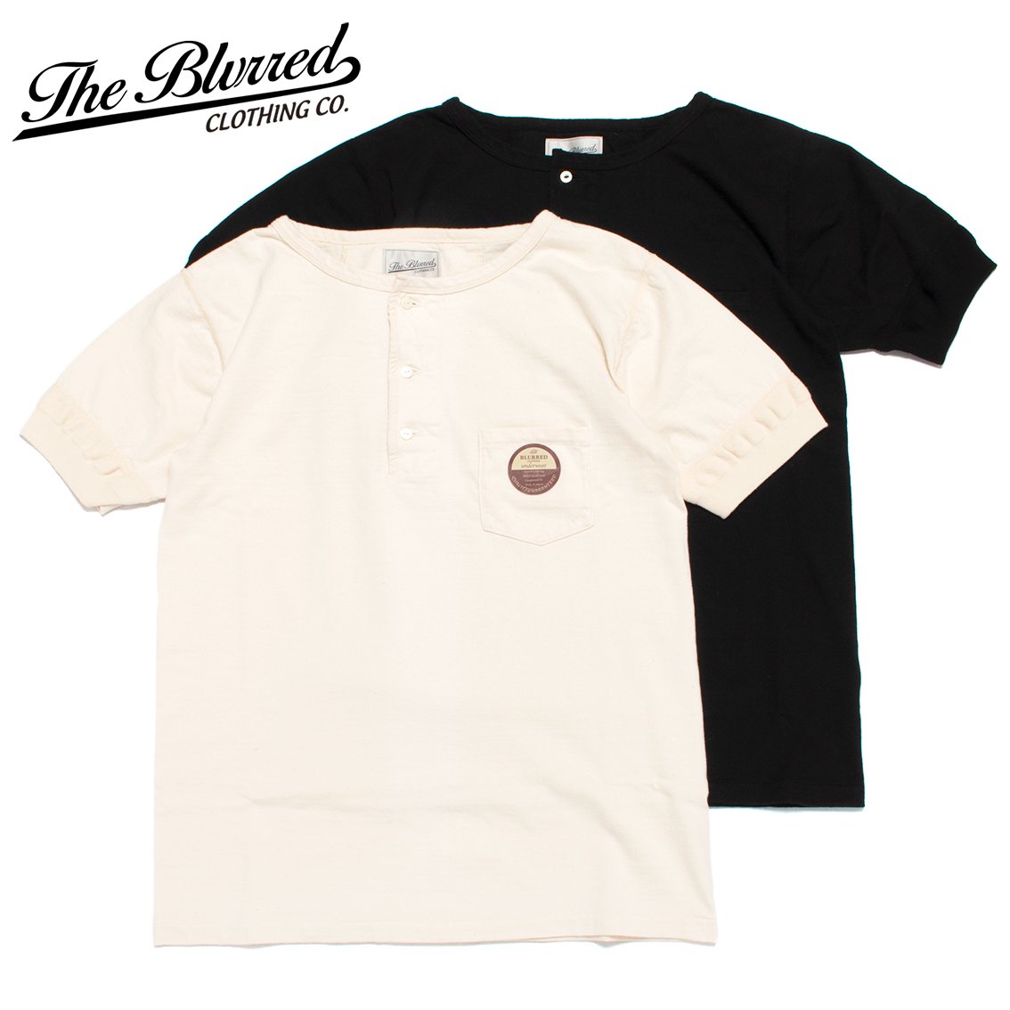 [BLURRED CLOTHING / ブラードクロージング] ヘンリーネック Tシャツ 半袖 BLD011 - HARTLEY