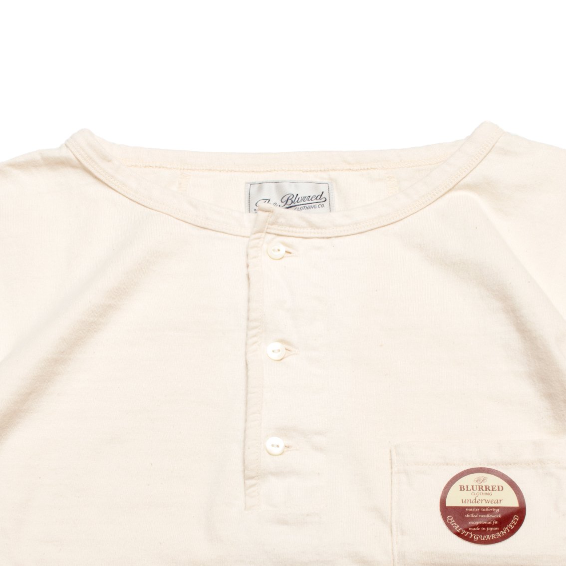 BLURRED CLOTHING / ブラードクロージング] ヘンリーネック Tシャツ