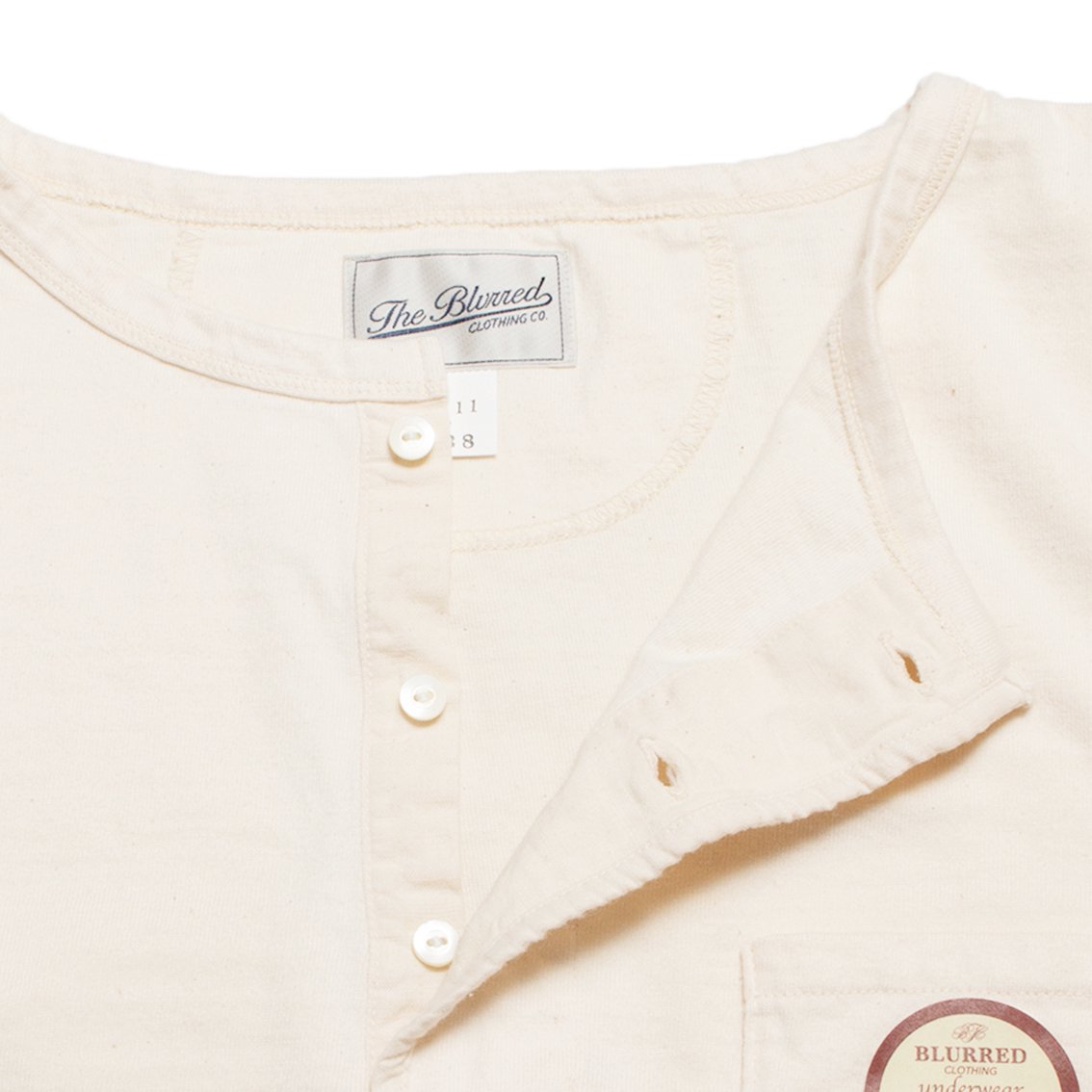 BLURRED CLOTHING / ブラードクロージング] ヘンリーネック Tシャツ