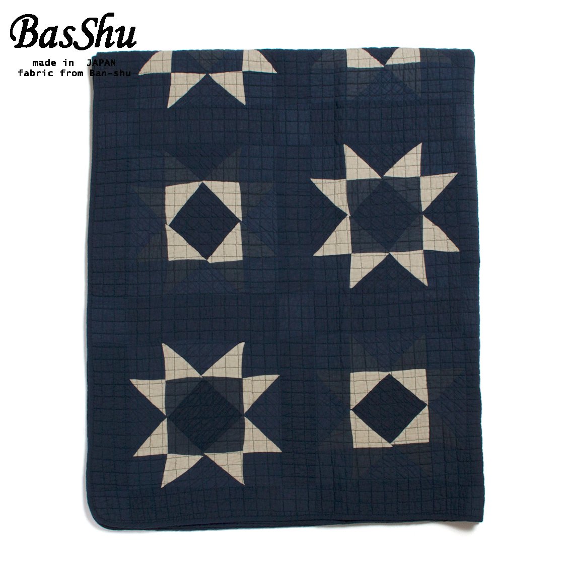 BasShu バッシュ] Patchwork Quilt Cover パッチワーク キルトカバー 140×180 ブルー HARTLEY