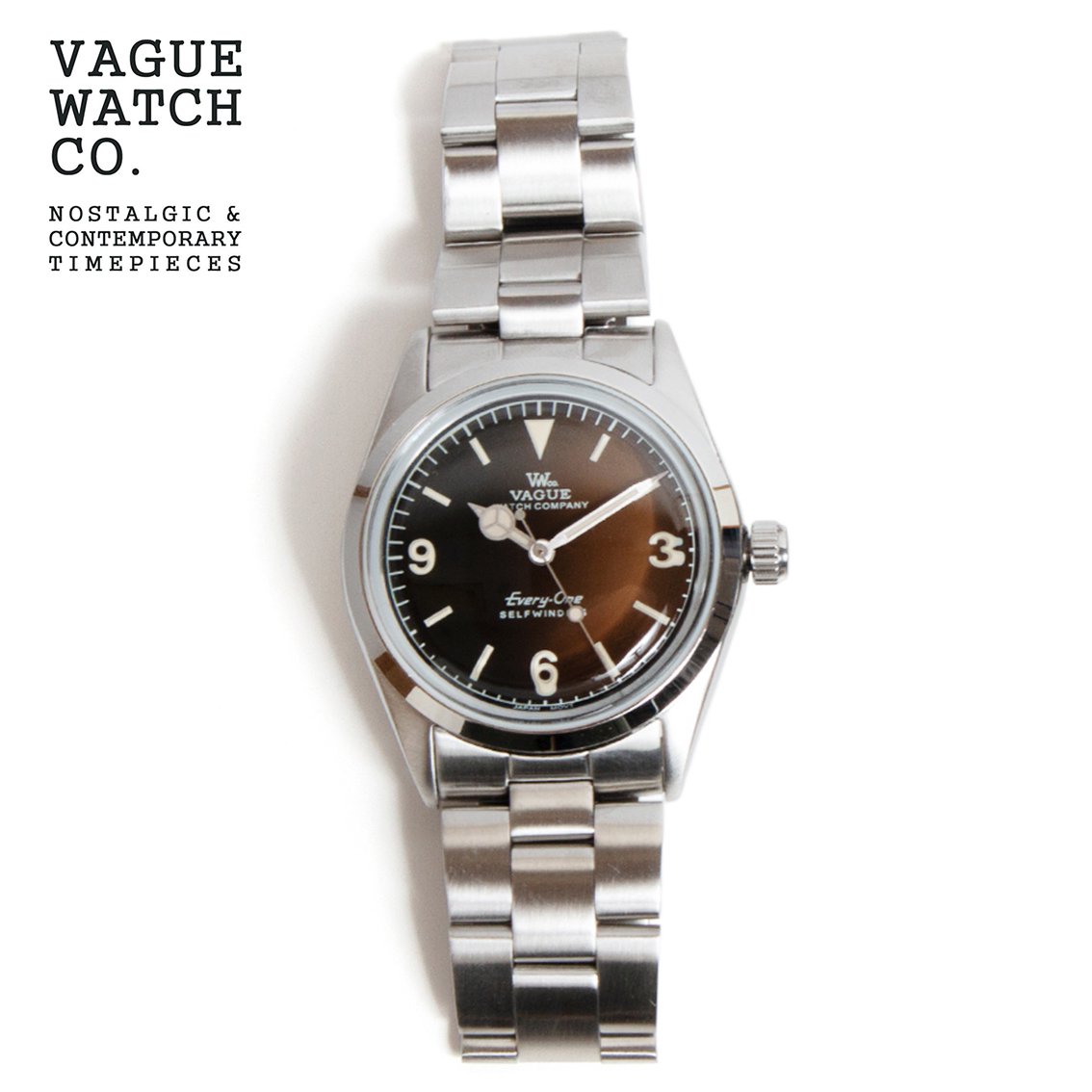 VAGUE WATCH Co. ヴァーグウォッチカンパニー Every-One エヴリィワン 自動巻き 腕時計 34mm 日本製 ブラウン -  HARTLEY