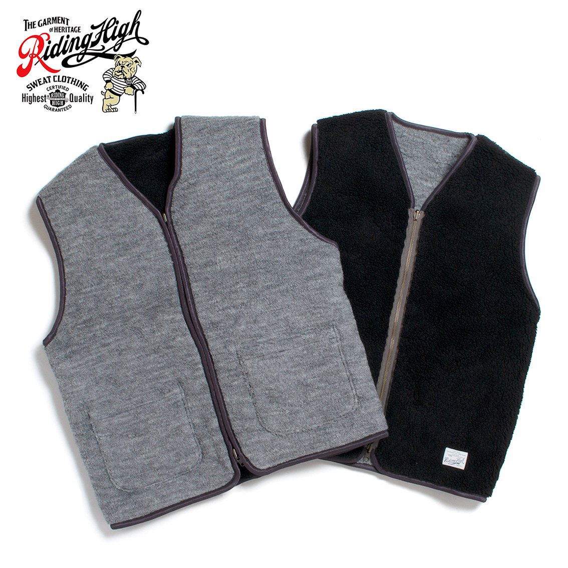 RIDING HIGH / ライディング ハイ] PILE BOA REVERSIBLE VEST パイル