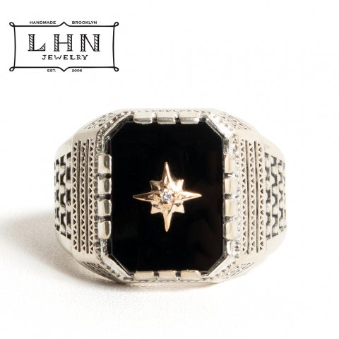 LHN Jewelry エルエイチエヌジュエリー リング 指輪 COMPASS AZTEC RING ダイヤモンド ゴールド オニキス シルバー アメリカ製