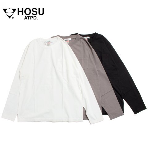 HOSU ホス USAコットン ポケット Tシャツ 長袖 OLT-005 日本製