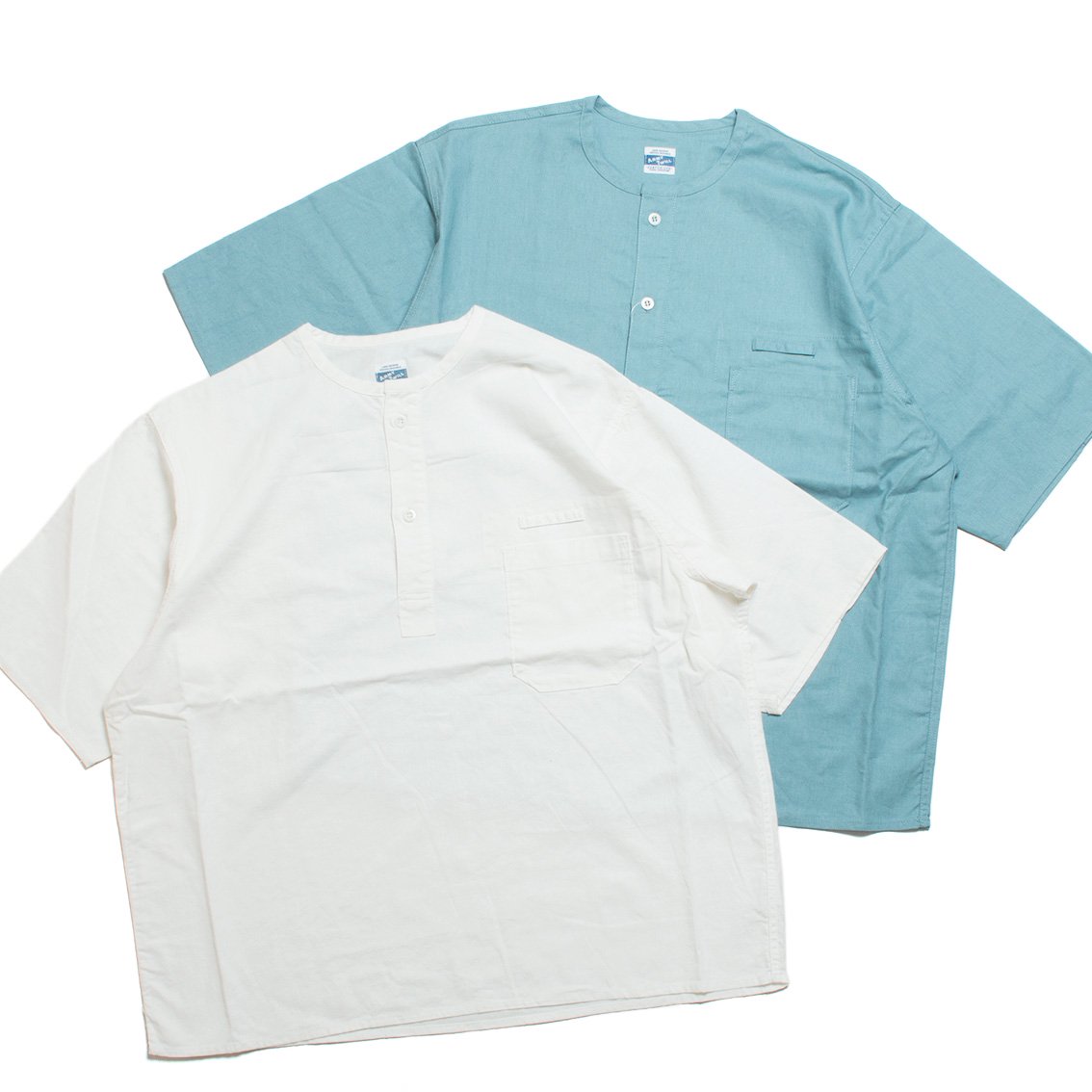 ARMY TWILL / アーミーツイル] COTTON/LINEN SLAB H/S HENLEY SHIRT