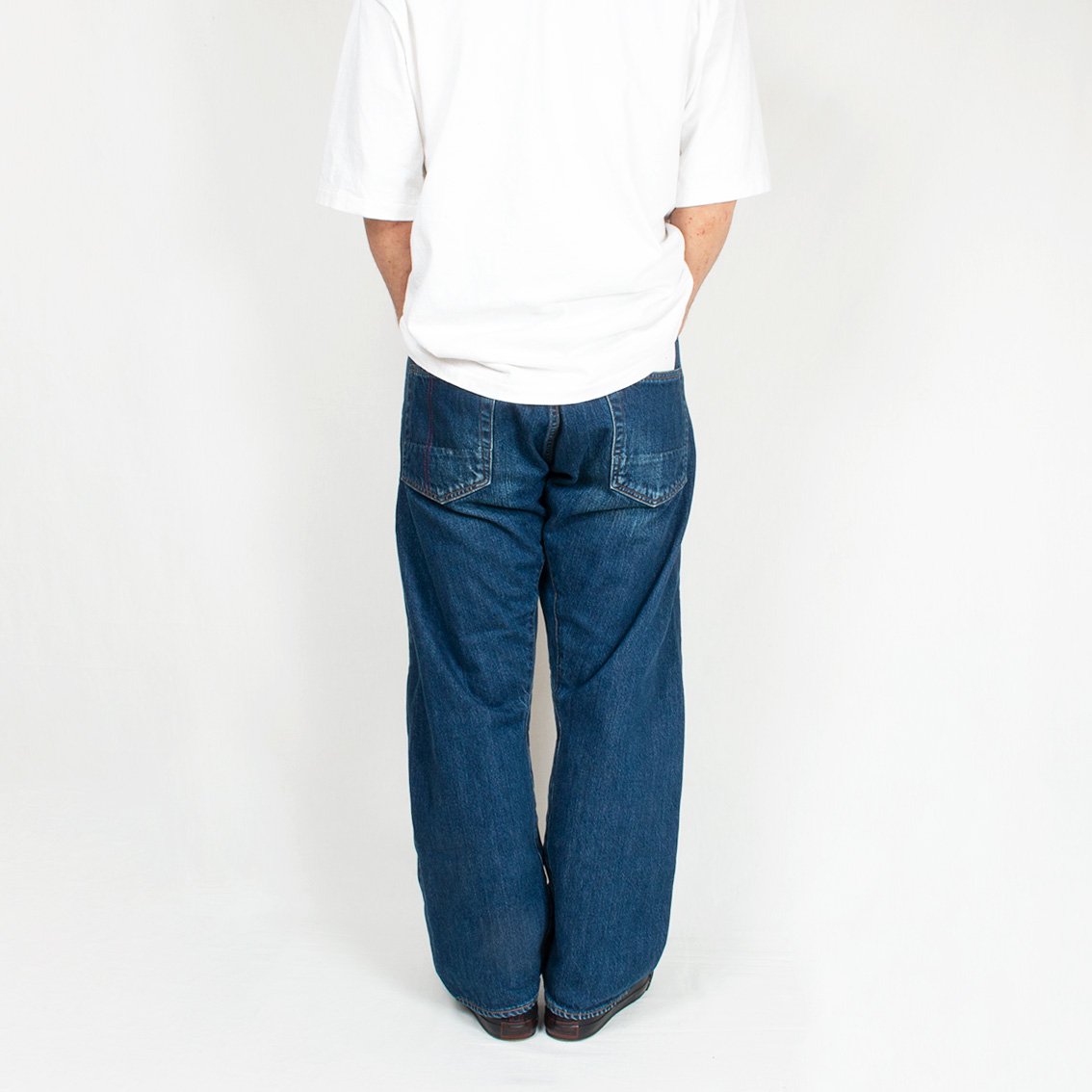 P02-1Y Draping Straight Pants 立体裁断 デニムパンツ アナクロノーム