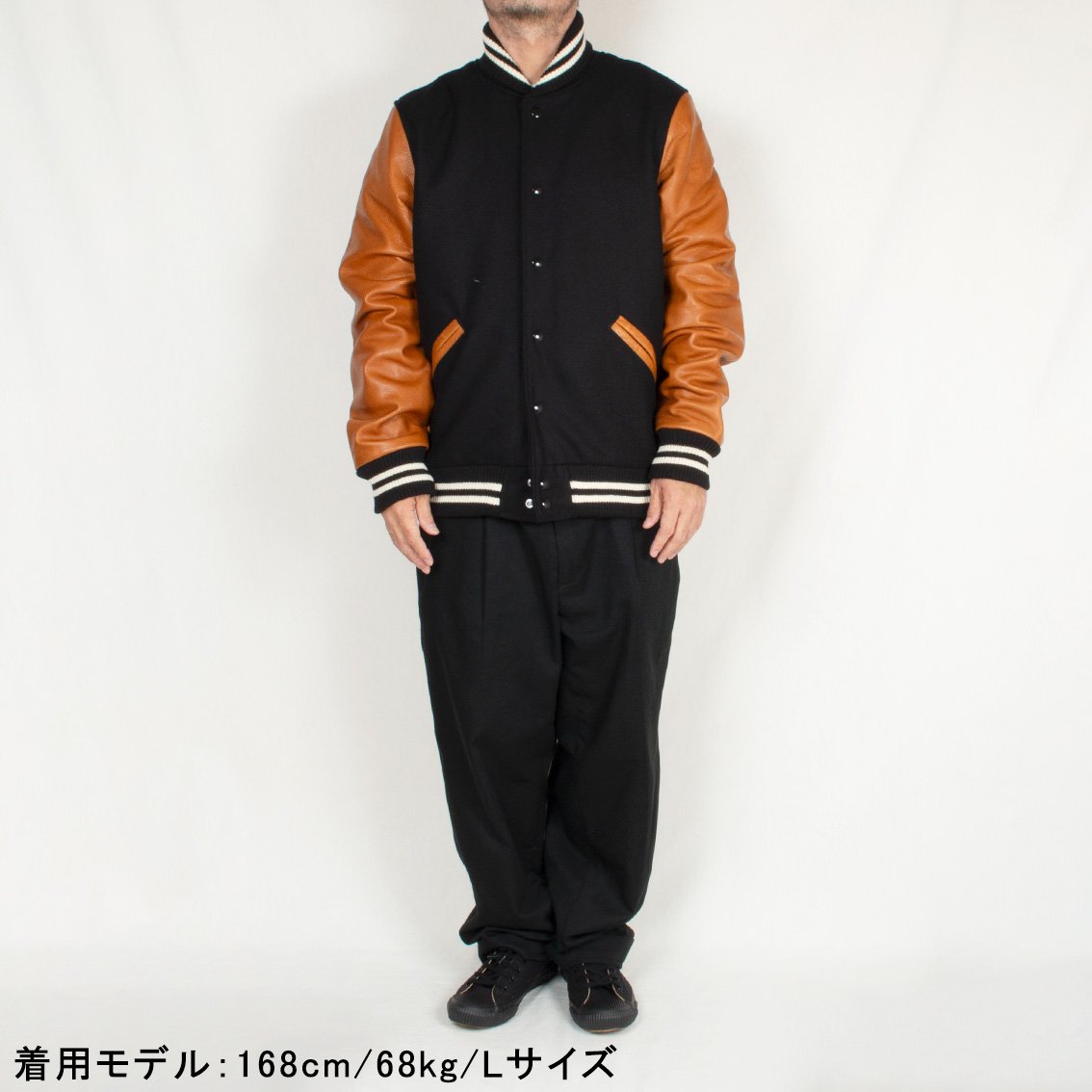 美品 DEHEN ディーエン VARSITY JACKET スタジャン ネイビー ...