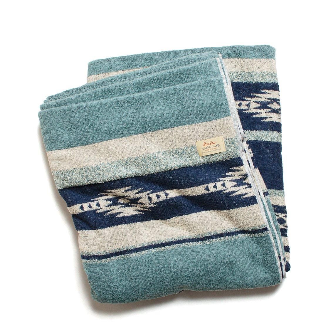 BasShu / バッシュ]COTTON PILE BLANKET NATIVE BORDER コットン