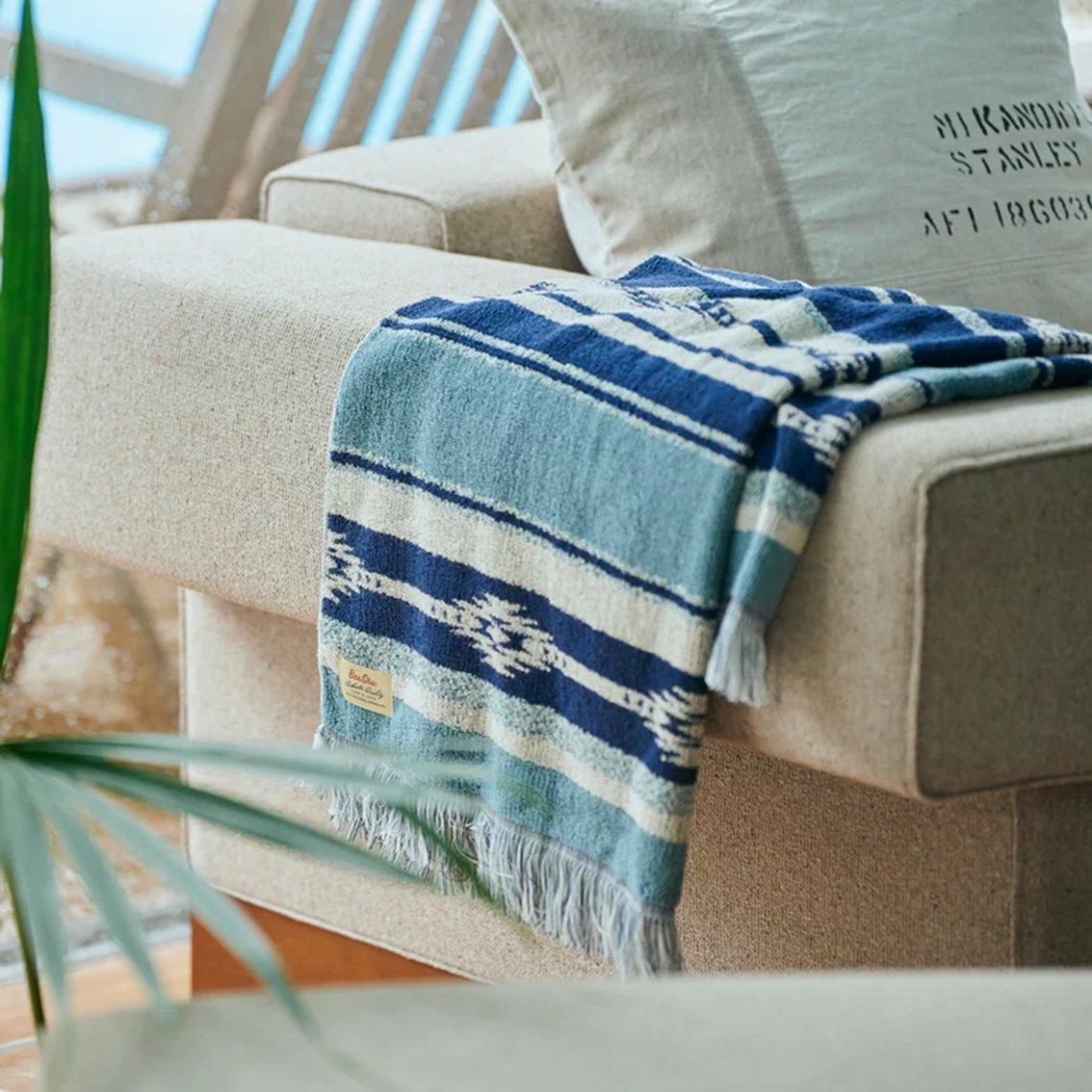 BasShu / バッシュ]COTTON PILE BLANKET NATIVE BORDER コットン