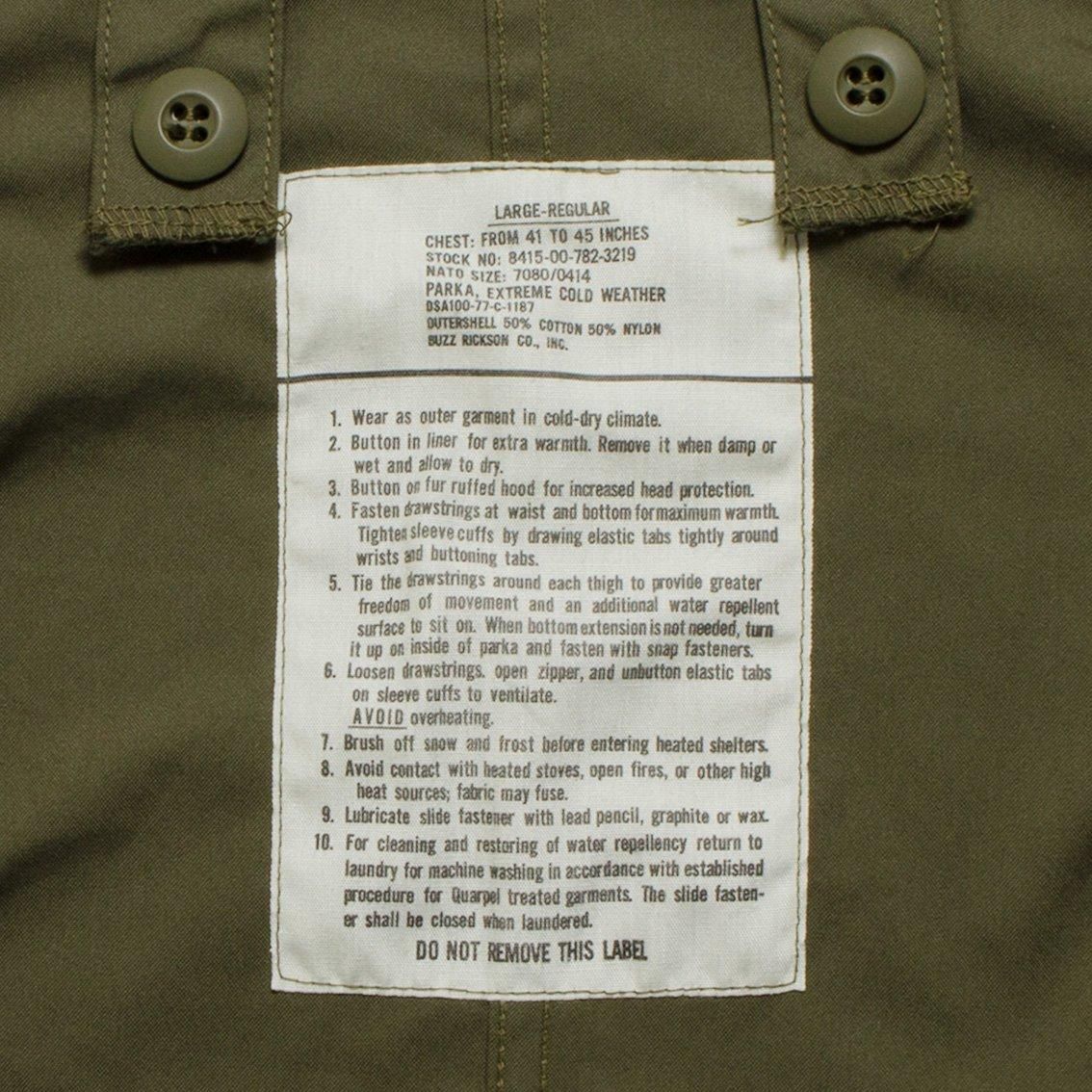 BUZZ RICKSON'S / バズリクソンズ] Type M-65 (NO HOOD) “BUZZ