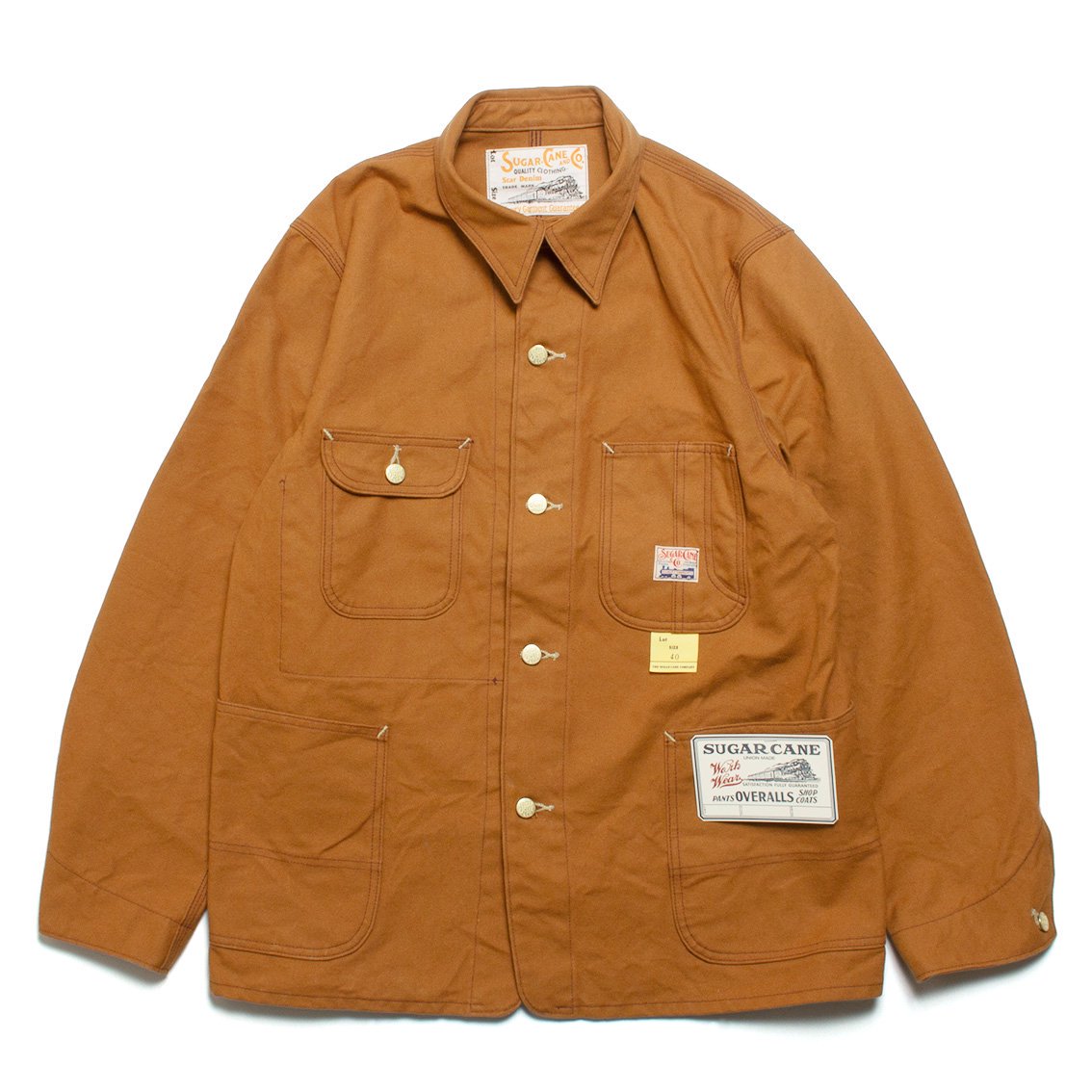 SUGAR CANE / シュガーケーン]13oz. BROWN DUCK WORK COAT ブラウンダック ワークコート SC15657 -  HARTLEY