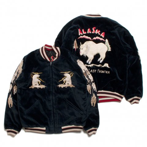 [TAILOR TOYO / ơ顼]<br>Late 1950s Velveteen Souvenir Jacket  MOUNTAIN GOAT  ALASKAN FLAG