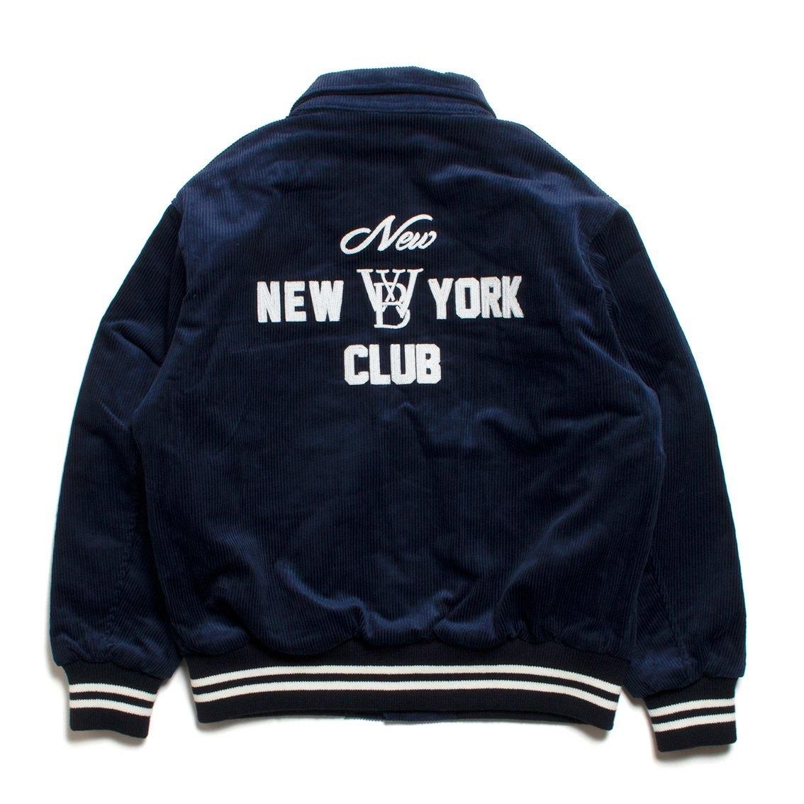 新品　タグ付　ウッドブロック woodblock スタジャン XL ネイビー セール50%OFF】WOODBLOCK ウッドブロック CHENILLE PATCHED MELTON