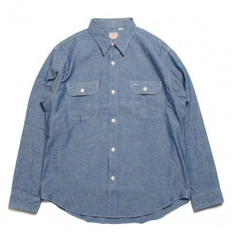 [SUGAR CANE / 奬]<br>BLUE CHAMBRAY WORK SHIRT (LONG SLEEVE) ֥졼 SC27850