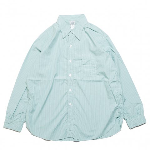 [POST OVERALLS / ݥȥС륺]<br>No.1 Shirt MV ȥ饤ץ stripe shirting green #1201C-SSG