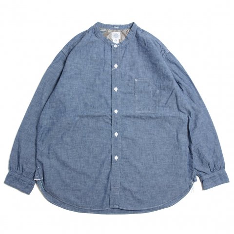 [POST OVERALLS / ݥȥС륺]<br>Band Collar Shirt Classic Chambray ֥졼 Indigo #1203C-CC