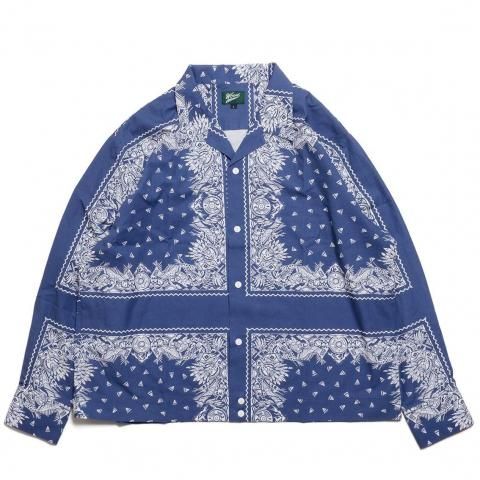 [WOODBLOCK / åɥ֥å]<br>L/S OPEN COLLAR BANDANA SHIRT ץ󥫥顼 Х