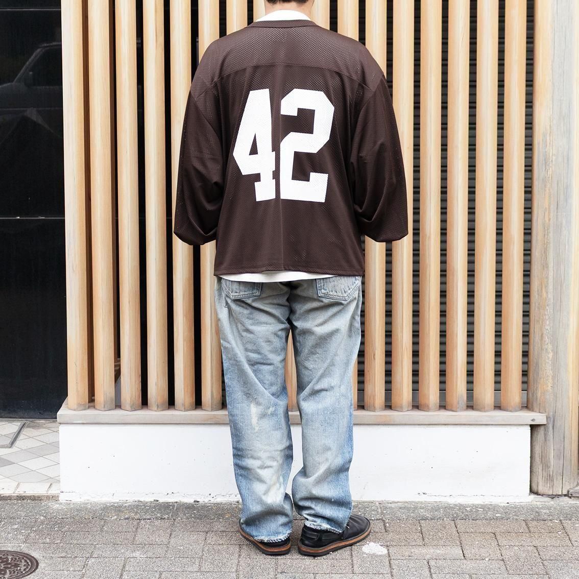 WOODBLOCK 42 MESH FOOTBALL SHIRT ウッドブロック WOODBLOCK / ウッドブロック]42 MESH FOOTBALL LS SHIRT