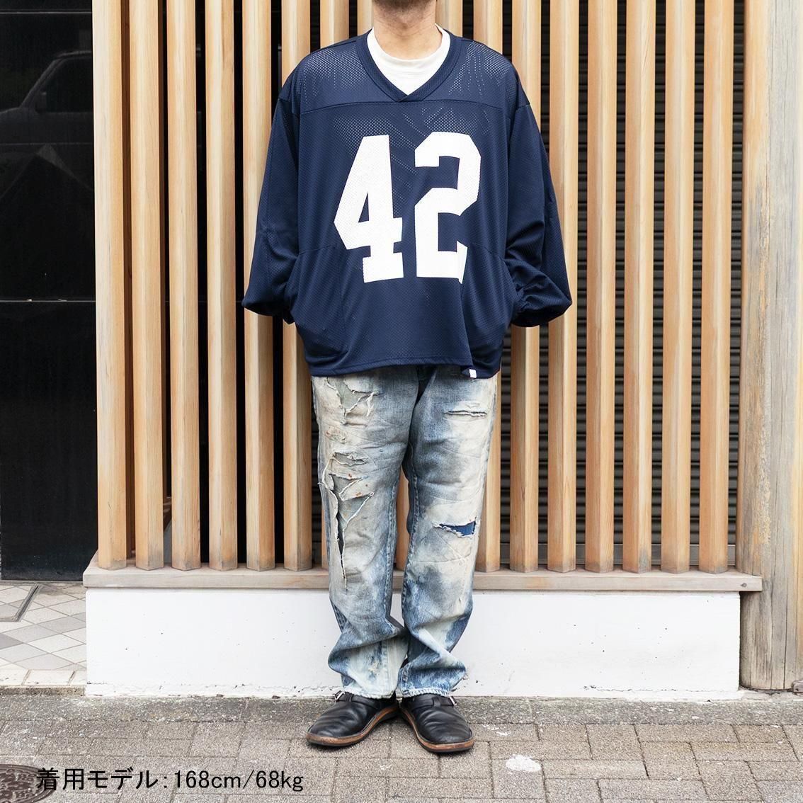 WOODBLOCK 42 MESH FOOTBALL SHIRT ウッドブロック WOODBLOCK 42 MESH FOOTBALL SHIRT NAVY (WB-25SS-019)