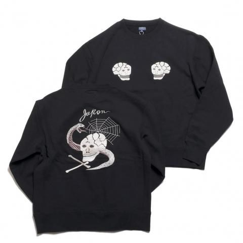 [TAILOR TOYO / ơ顼]<br>SUKA CREW SWEAT EMBROIDERED SKULL & SNAKE 롼å TT69650