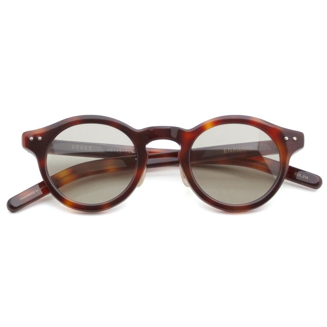 【ほぼ未使用】エナロイド　サングラス　クリアベージュ　グリーン　EnaLloid ほぼ未使用】エナロイド サングラス クリアベージュ グリーン