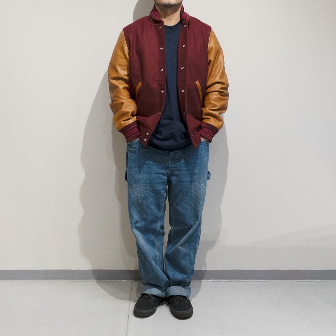 DEHEN / ディーエン]Varsity Jacket バーシティジャケット Burgundy