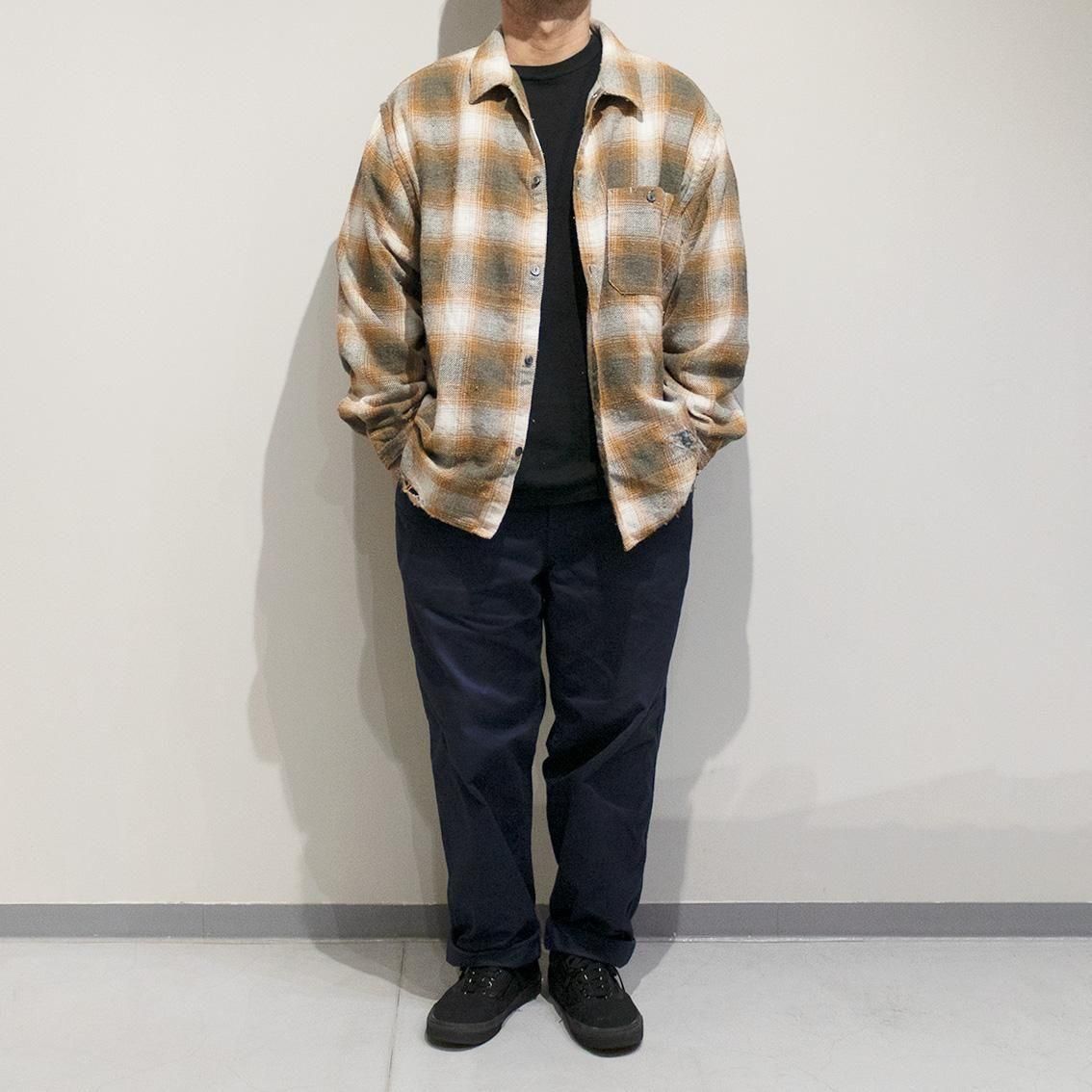 ANACHRONORM オンブレチェックダメージワイドネルシャツ ANACHRONORM / アナクロノーム]OMBRE CHECK DAMAGED WIDE FLANNEL
